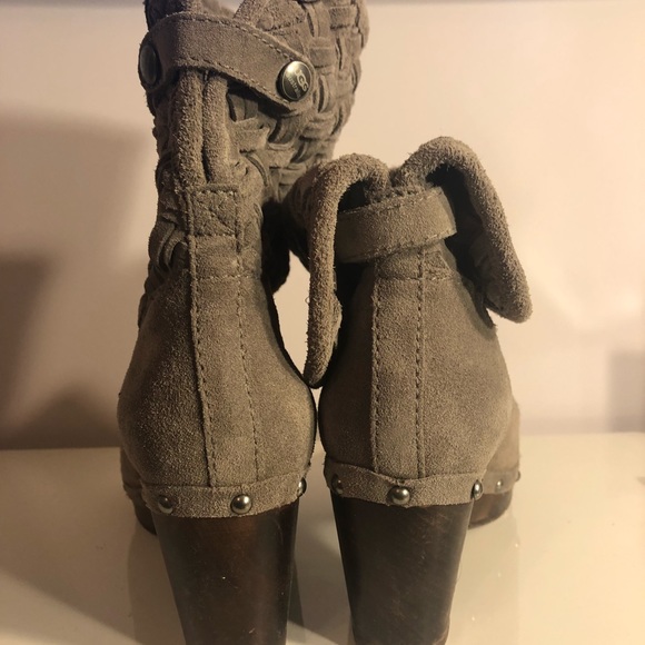 Ugg grey suede heeled boots with cute rivets! - Picture 5 of 5